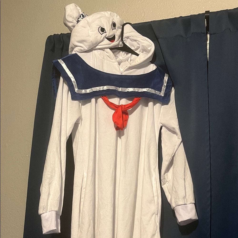 Kids Stay Puft Marshmallow Man Costume - White and Blue
